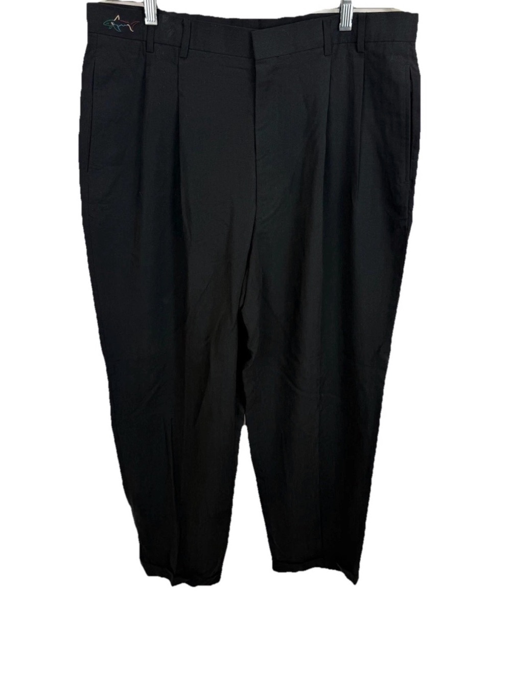 Greg Norman Collection Black Pleated Dress Pants - Straight Leg